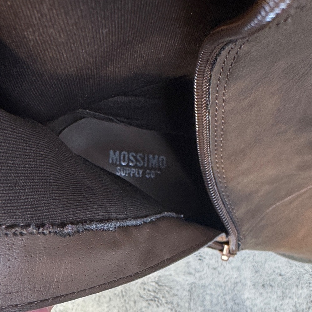 Mossimo Supply Co. Dark Brown Knee High Boots - Lace Up Back Detail - Size 7 - Picture 3 of 10
